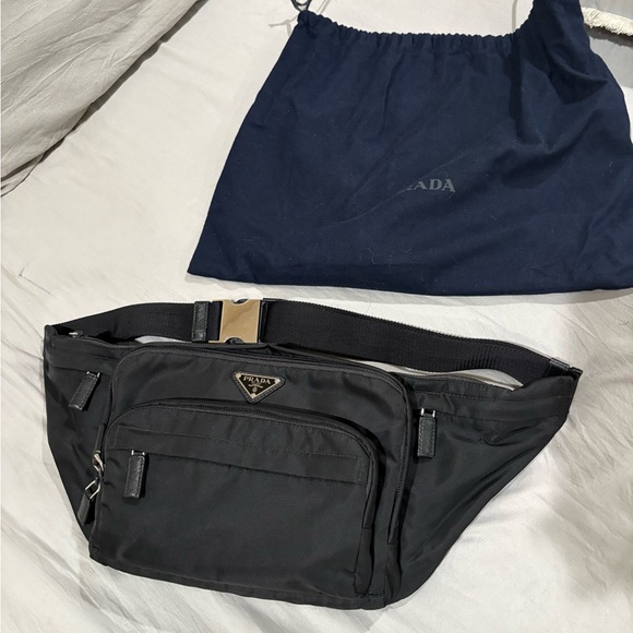 Prada Black Belt Bag with Adjustable Strap and Durable Fabric - Picture 1 of 1